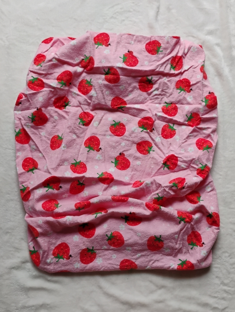 Handmade MINI Crib Sheet | 100% Cotton Flannel | Strawberries Flowers Ladybugs